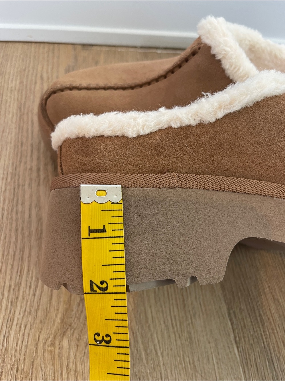 UGG Chestnut Suede Shearling-Trim Mule Size 9 - Picture 10 of 12